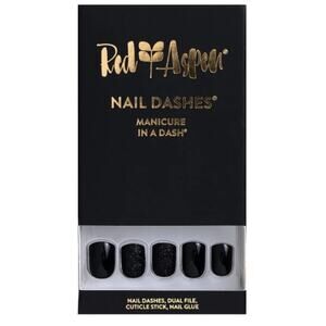 Red Aspen Ali's Black Tie Affair Short Square Press On Nails New